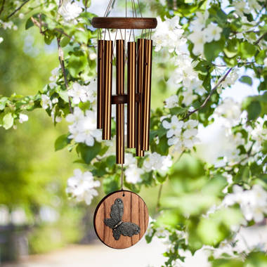 Woodstock Chimes Habitats™ - Teak, Butterfly Wind Chime | Wayfair